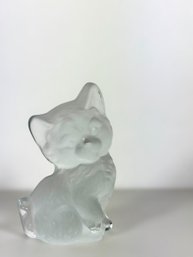 Viking Glass Kitten Paperweight