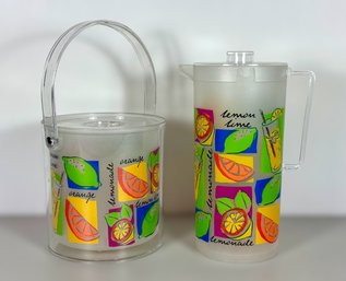 Vintage Acrylic Ice Bucket & Pitcher