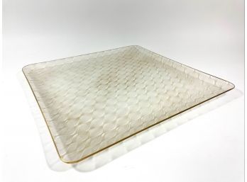 Large 'georges Briard' Gold Leaf Mid-century Glass Centerpiece