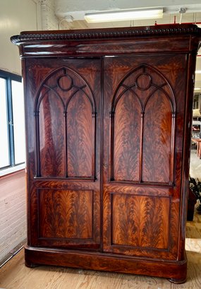 Massive Beautiful Burled Wood Armoire