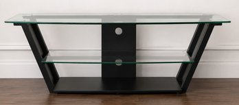 Glass And Metal TV Media Stand