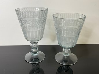 Etched Glass Vases