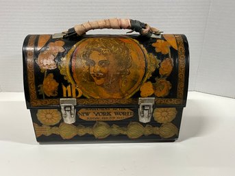 Vintage Decoupage  Metal Lunch Box