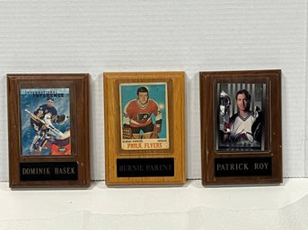 Lot Of 3  Hockey Player Cards Mounted And Framed
