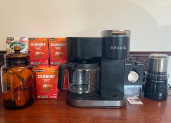 Keurig Coffee Pot And Single Brew With Pods Galore And Save Pod Maker And Grinder