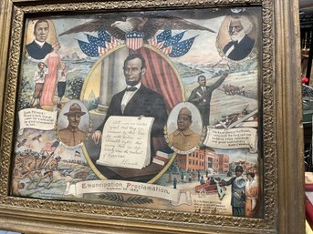 Early Color Print Of The Emancipation Proclamation