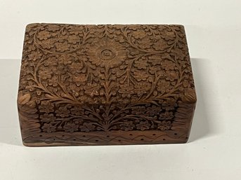 Hand Carved Tudor Wooden Spice Chest