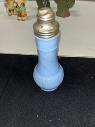 Salt And Pepper Shakers 2 Prs Cactus Is Fitzfloyd And A Depression Jeanette Blue Delphite Tall  Glass Shaker