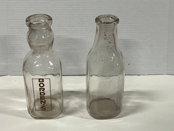 Milk Bottles  Lot Of 2. Bordens And Daisy Farms