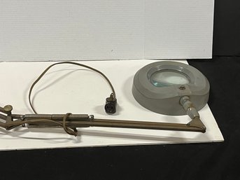 Luxo Industrial Model Magnifying Adjustable  Table Or Bench Light