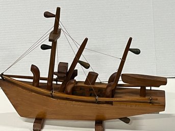 Carved Wooden Ship
