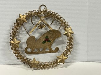 Metal Christmas Sleigh Wreath