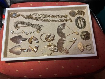 Collection  C 1  Of Jewelry Including  Brooches. Necklaces And Earrings Both Vintage And Contemporary