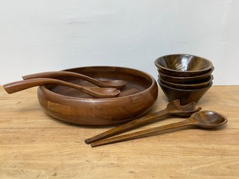 Wood Salad Bowl Set