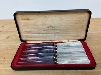 Fruit Knife Set In Box Mother Of Pearl Handles