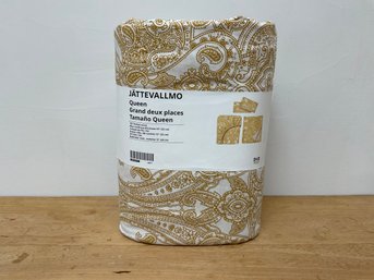 IKEA New Queen Sheet Set Paisley Gold
