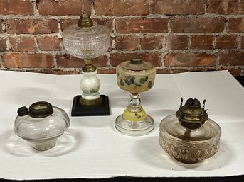 Early Collection Of  4 Oil Lamps