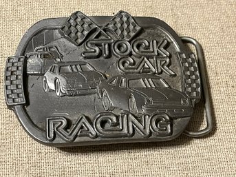 Stock Car Racing Belt Buckle   Heavy 7.7 Oz