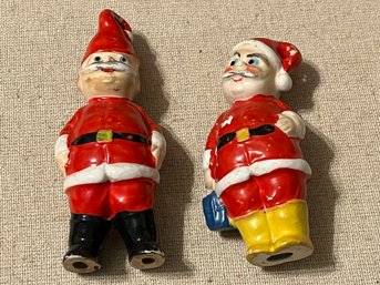 Pr Vintage Porcelain Santa Claus