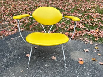 Vintage Joseph Cicchelli For Reilly-Wolff Atomic Age Reupholstered In Yellow Vinyl