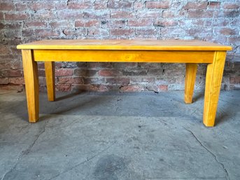 Pecan Stained Wood Stool 1 Of 2
