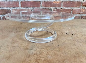 1950s Lucite Dorothy Thorpe Style Cake Stand Spiral Base