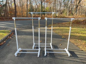 Three Adjustable Rolling Clothes Racks