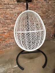 Egg Shape / Half Moon Wicker Chair Swing With Stand