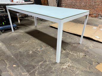 Glass Top White Table Desk