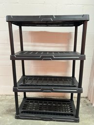 Black Plastic Four-tier Storage Shelf Unit 1 Of 2