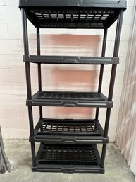 Black Plastic Five-tier Storage Shelf Unit 1 Of  2