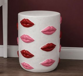 Adorable Small Ceramic Stool With Raised Lips