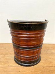 Wood Bucket Primitive Style With Brass Hardware