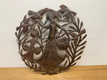 Mother And Child Enjoying Nature Metal Outdoor Decor