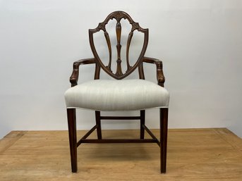 Mahogany Shield Back Accent Chair