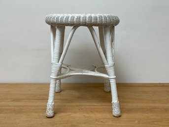 White Wicker Stool