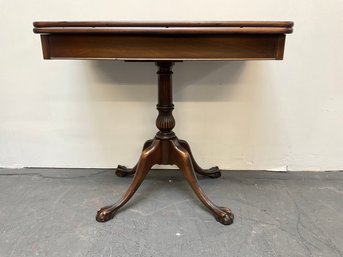Mahogany Flip Top & Spin Game Table With Claw Feet