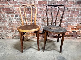 Pair Of Early Bentwood Chairs