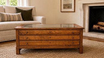Lexington Furniture Bob Timberlake Solid Cherry Square Glass Top Display Coffee Table