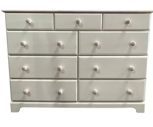 White Nine Drawer Dresser