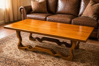 Large Spanish Catalan-style Oak Coffee Table