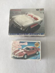 Lot Of 2 Models - 1957 Corvette Metal Body Kit And MPC Maserati Indy