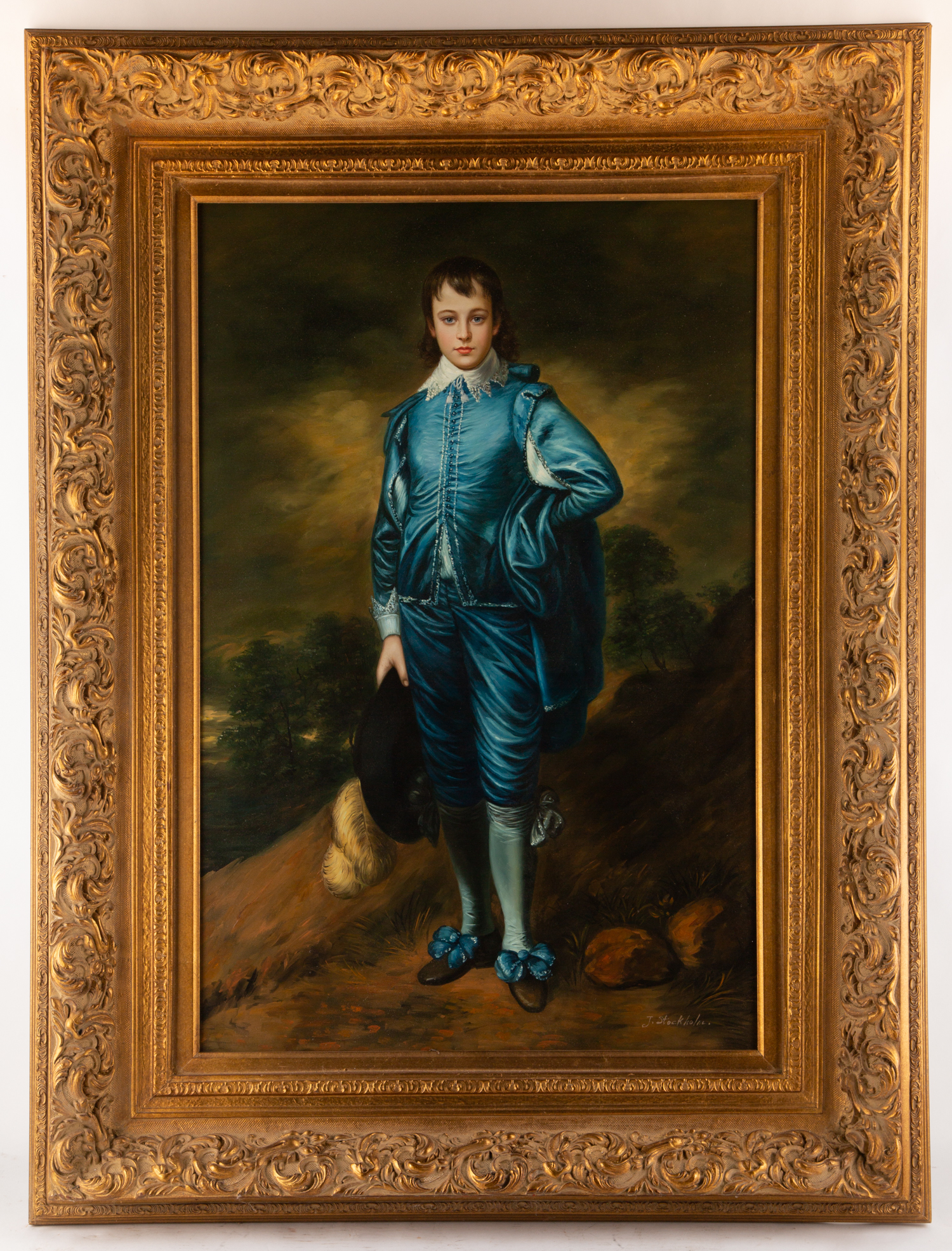 HUGE Old Portrait Oil On Canvas 