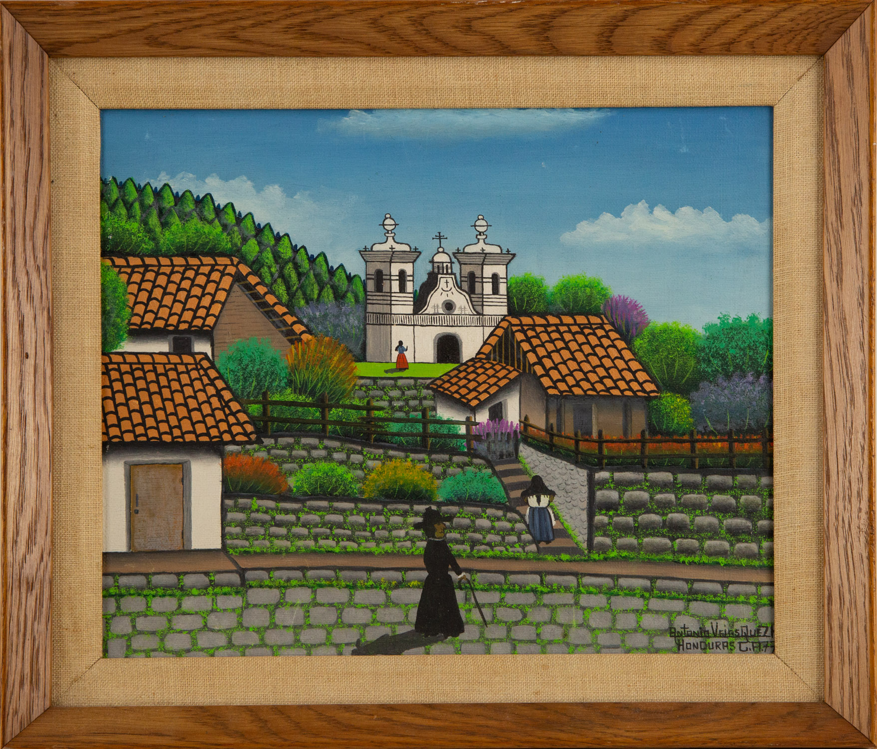 Landscape Oil On Canvas Signed Jose Antonio Velasquez (1906-1983