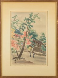 Ukiyo E Woodblock Print Signed E. Kotozuka