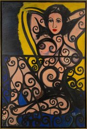 Portrait Oil On Canvas Signed S.R. NY. 80