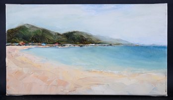 Fine Art Original Oil Painting By Artist Runjia Wu 'The Coast'