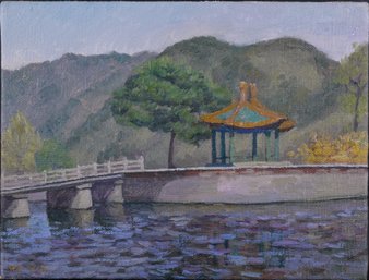 Yan Wang Artist Original Impressionist Oil Painting 'Landscape 5'