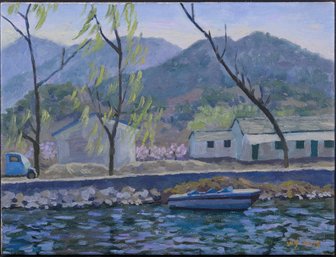 Yan Wang Artist Original Impressionist Oil Painting 'Landscape 7'