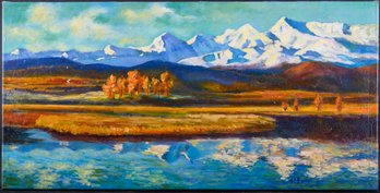 Original Landscape Oil Painting By Artist Ting Hao 'Heaven Meadow'